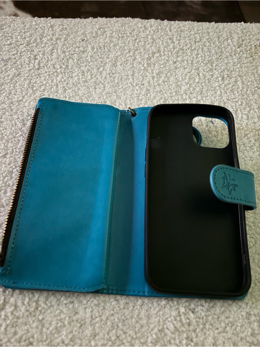 Teal Wallet Phone Case Folio with Card Slots iPhone 13